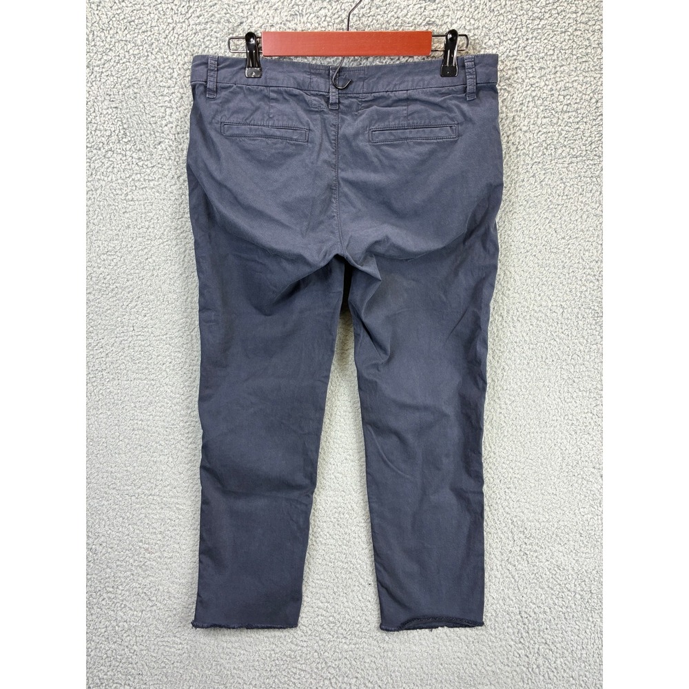 Frank & Eileen Wicklow Chino Pants Womens 6 Blue Cropped Raw Hem Quiet Luxury - Picture 8 of 12